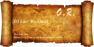 Ollár Roland névjegykártya